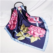 ( Belt90cm)( Navy blue)spring new scarves woman style imitate silk generous cm gift scarf print color neckerchief