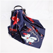 ( Belt90cm)( Navy blue)spring new scarves woman style imitate silk generous cm gift scarf print color neckerchief