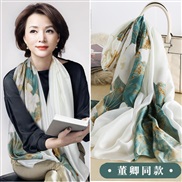 (190*90)( rice white)Korean style spring summer print silk mulberry silk scarves Sunscreen shawl lady scarf