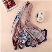 (190*90)Korean style spring summer print silk mulberry silk scarves Sunscreen shawl lady scarf