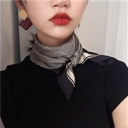 (70cm)temperament samll wind scarves Stripe brief Korean style black occupation samll neckerchief
