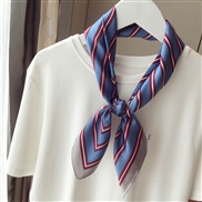 (70cm)( blue stripe)temperament samll wind scarves Stripe brief Korean style black occupation samll neckerchief