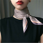 (70cm)( Pinkrhombus )temperament samll wind scarves Stripe brief Korean style black occupation samll neckerchief