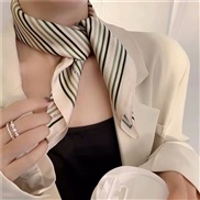 (70cm)( while )temperament samll wind scarves Stripe brief Korean style black occupation samll neckerchief