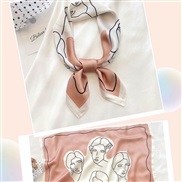 (70cm)( pink)temperament samll wind scarves Stripe brief Korean style black occupation samll neckerchief