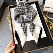 (70cm)( black  houndstooth)temperament samll wind scarves Stripe brief Korean style black occupation samll neckerchief