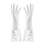 (L)( Little Daisy ) glove  pattern woman Waterproof plastic leather glove