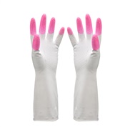 (L)( pink) glove  pattern woman Waterproof plastic leather glove