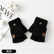 ( black)man woman glove Winter warm velvet knitting half touch screen mitten student Word woolen glove