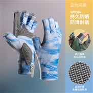 (XL)( blueXG)summer Sunscreen glove man half Outdoor Non-slip thick elasticity sport glove
