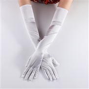 (Free Size )( white) surface elasticity colorcoslay lady glove sexy velvet glove