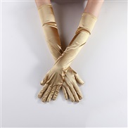 (Free Size )(Gold) surface elasticity colorcoslay lady glove sexy velvet glove