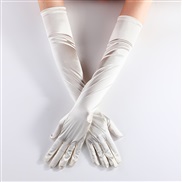(Free Size )( rice white) surface elasticity colorcoslay lady glove sexy velvet glove