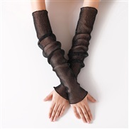 ( black)summer Outdoor sleeves  thin nets yarn sleeves foot  half lace  gold silver Sunscreen sleeves
