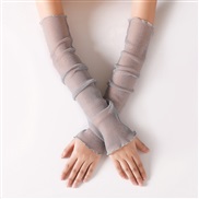 (Free Size )( gray)summer Outdoor sleeves  thin nets yarn sleeves foot  half lace  gold silver Sunscreen sleeves