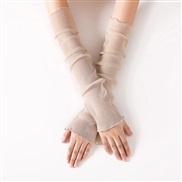 (Free Size )( Beige)summer Outdoor sleeves  thin nets yarn sleeves foot  half lace  gold silver Sunscreen sleeves