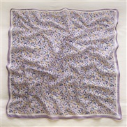 (Q purple)Korean style cotton flowers scarves travel Sunscreen scarf Seaside beach shawl woman