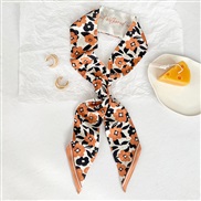 (  orange)spring summer imitate silk flowers belt scarves woman long Korean style all-Purpose print original neckerchie