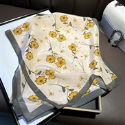 Double silk scarves flowers print Double layer all-Purpose long style neckerchief mulberry silk fashion belt scarf