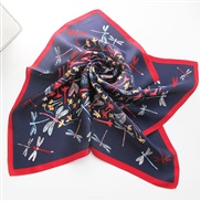(   Navy blue)print scarf scarvesOO silk samll pattern