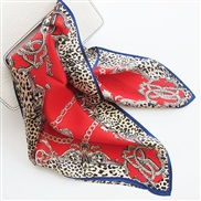 (   leopard print red)print scarf scarvesOO silk samll pattern