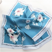 (    tea  blue)print scarf scarvesOO silk samll pattern