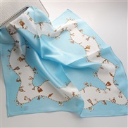 (   Lake blue)print scarf scarvesOO silk samll pattern