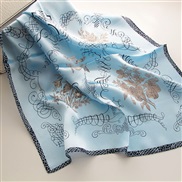 (    blue)print scarf scarvesOO silk samll pattern
