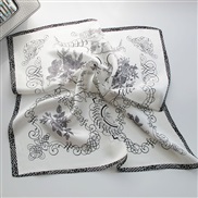 (   white)print scarf scarvesOO silk samll pattern