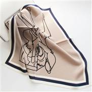 (   Beige)print scarf scarvesOO silk samll pattern