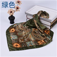 ( Army green)big flower color print* generous scarves  lady retro scarf