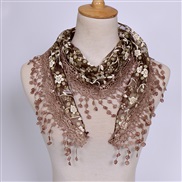 ( Coffee )lace hollow pure color lady triangle  Korea color draughty apparel triangle scarf