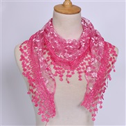 (  red )lace hollow pure color lady triangle  Korea color draughty apparel triangle scarf