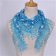 ( sky blue )lace hollow pure color lady triangle  Korea color draughty apparel triangle scarf