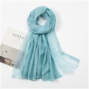 (  blue )pure color cotton flower scarf head   summer shawl gold fashion scarves V
