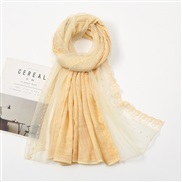 (  Cream colored )pure color cotton flower scarf head   summer shawl gold fashion scarves V