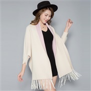 ( Pink)Autumn and Winter lady Double surface shawl scarf two tassel thick long style belt sleeves sheep velvet Coat