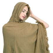 ( khaki)Autumn and Winter belt woman tassel large size sweaters  imitate sheep velvet shawl