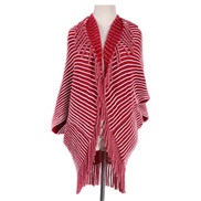 ( red)Autumn and Winter warm knitting shawl woman shawl cardigan short sleeves sweatersoncho