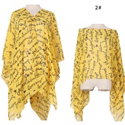 (  yellow)summer imitate silk buckle shawl print Sunscreen shawl gift scarves shawlshawl