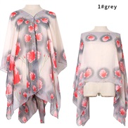 ( gray )summer imitate silk shawl print Sunscreen shawl gift scarves shawlshawl