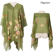 ( green)summer imitate silk shawl butterfly print Sunscreen shawl gift scarves shawlshawl