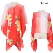 ( red)summer imitate silk shawl print Sunscreen shawl gift scarves shawlshawl