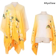 ( yellow)summer imitate silk shawl print Sunscreen shawl gift scarves shawlshawl