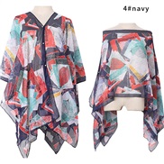 ( Navy blue) gift scarves Pearl buckle Sunscreen shawl print scarves shawlshawl