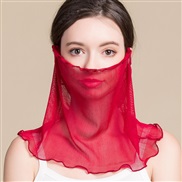 ( red)spring summer new silk surface hedging Collar woman pure color Sunscreen draughty thin style Mask samll scarves