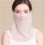 ( Beige)spring summer new silk surface hedging Collar woman pure color Sunscreen draughty thin style Mask samll scarves