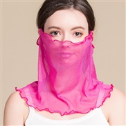 ( rose Red)spring summer new silk surface hedging Collar woman pure color Sunscreen draughty thin style Mask samll scar
