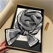 ( houndstooth black and white)scarves woman belt spring autumn Korean style imitate silk belt all-Purpose ornament neck