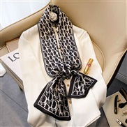 (D black and white)scarves woman belt spring autumn Korean style imitate silk belt all-Purpose ornament neckerchief all